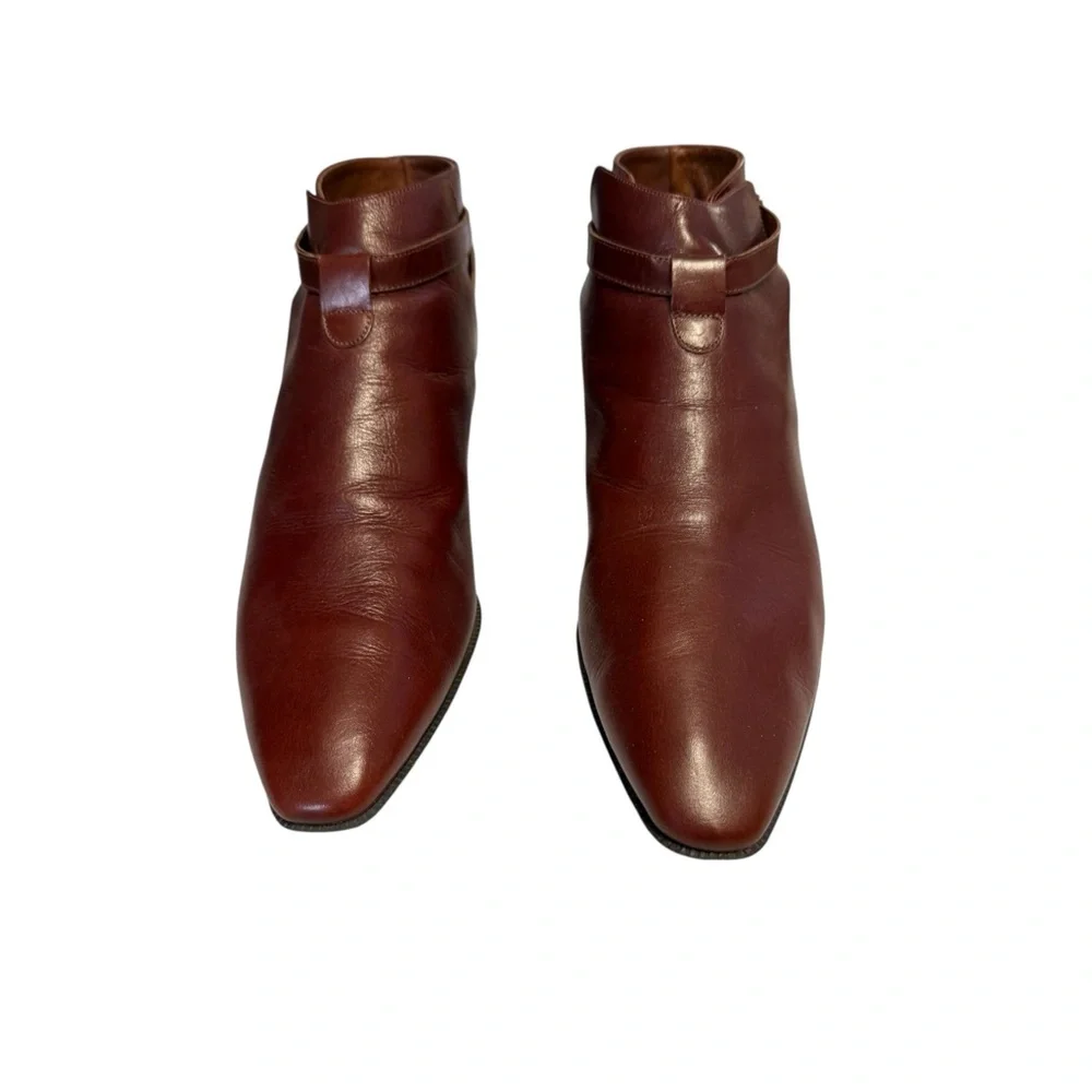 VTG AMALFI  Ginger Tan Ankle Boots Leather Outside, Inside, Sole US 8.5 ITALY - Picture 2 of 8